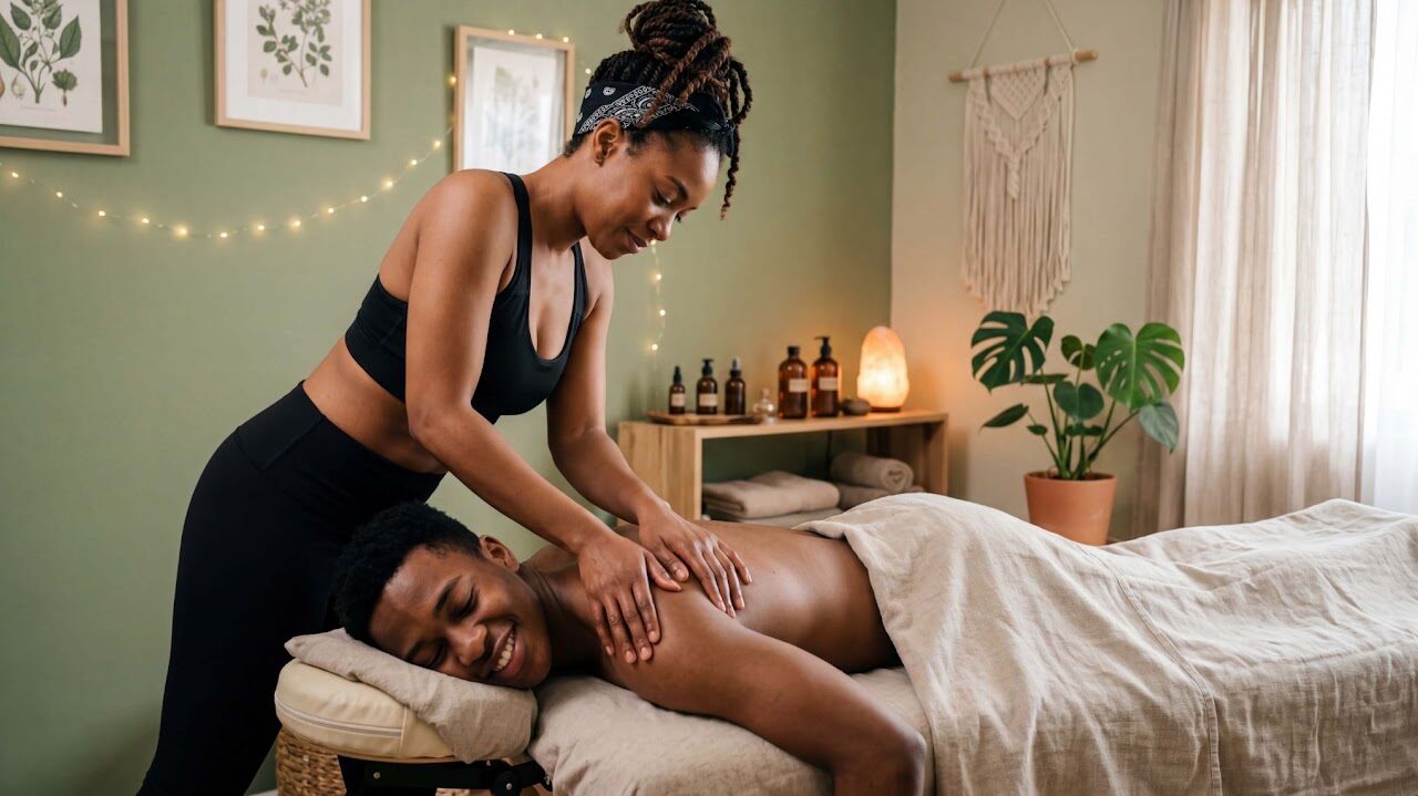 Candlelit treatment room