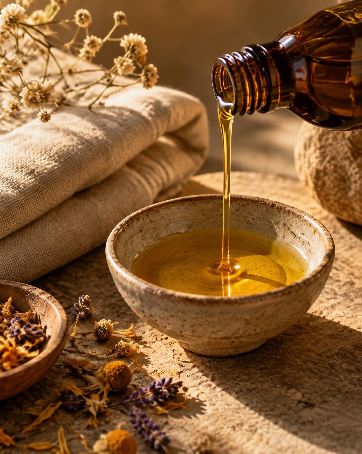 Warm massage oil